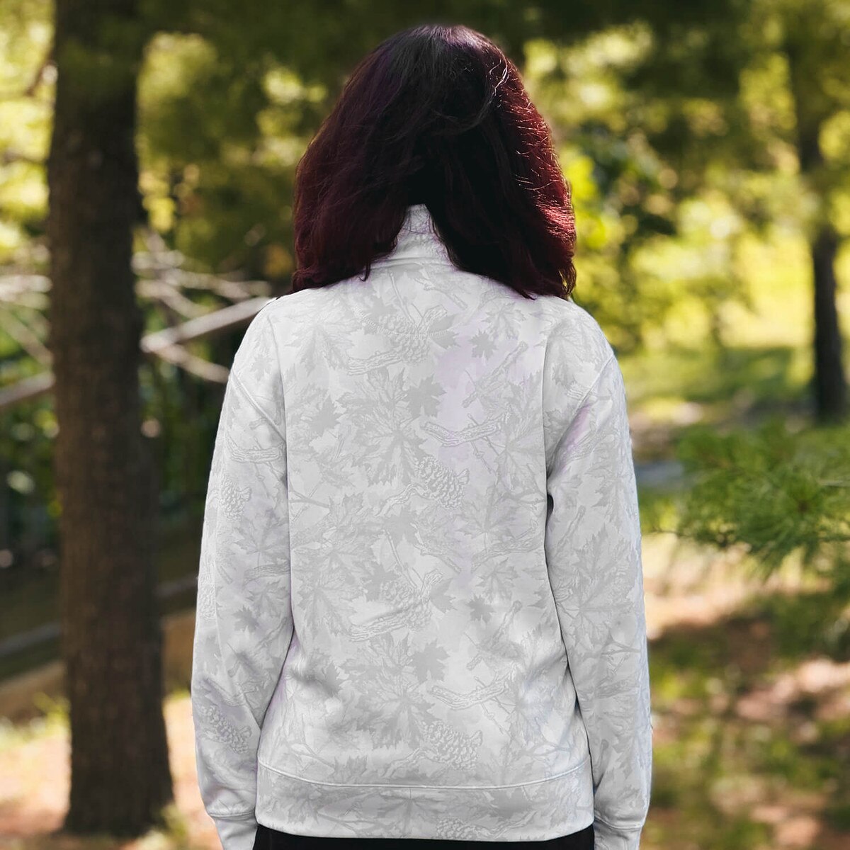 Back of ZooZatz Iowa State Off-White Camo Quarter Zip